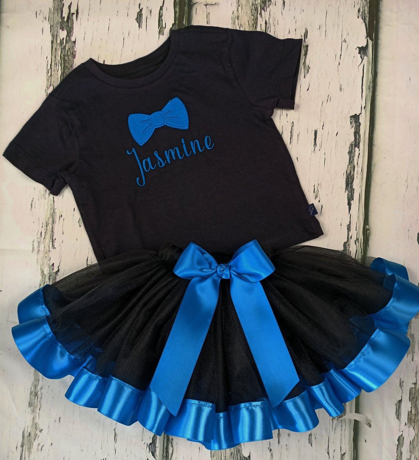 Blue Evie Wiggle Wiggles Custom Tutu Ribbon Trim - Handmade Toddler Kids Baby Birthday Cake Smash