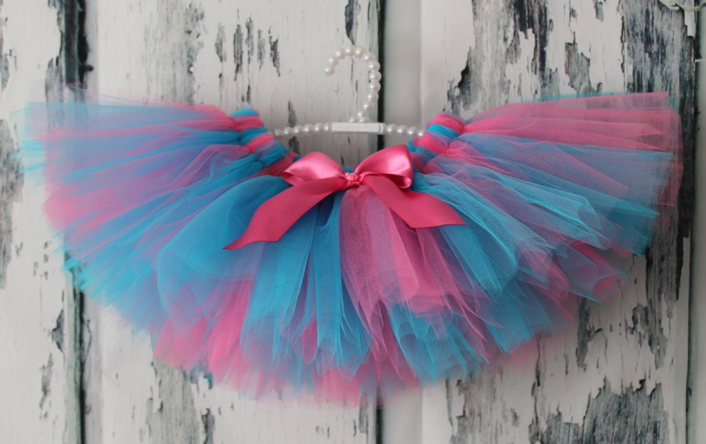 Bubblegum Tutu Pink and Blue - Custom Handmade Toddler Kids Baby Birthday Cake Smash SHORT LENGTH