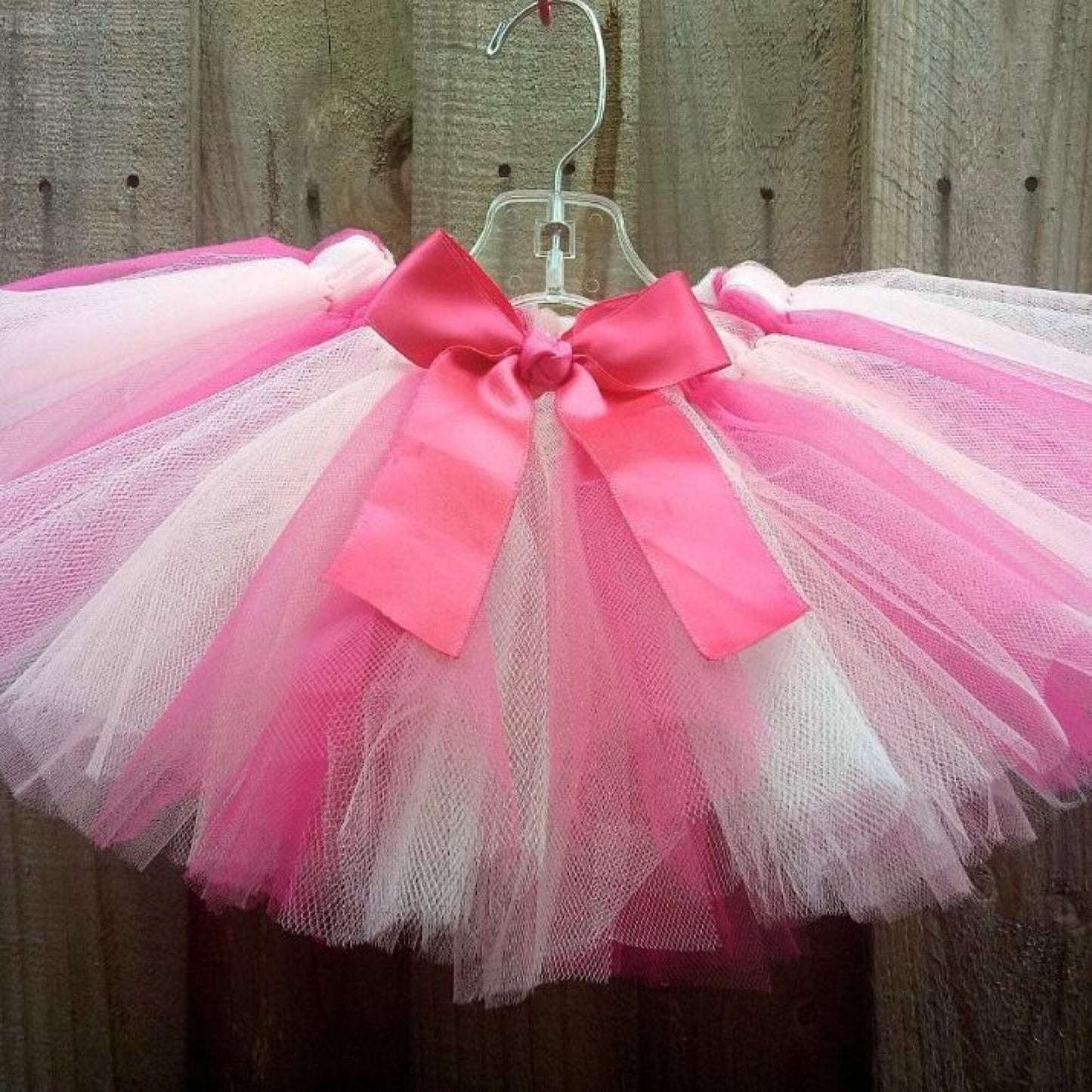 Pink and White Combo Tutu - Barbie Custom Handmade Toddler Kids Baby Birthday Cake Smash SHORT LENGTH
