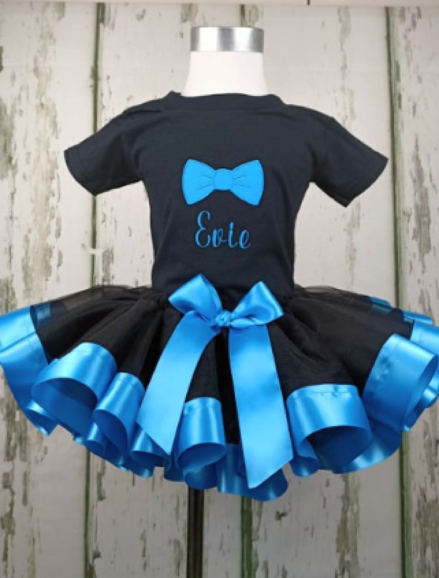 Blue Evie Wiggle Wiggles Custom Tutu Ribbon Trim - Handmade Toddler Kids Baby Birthday Cake Smash