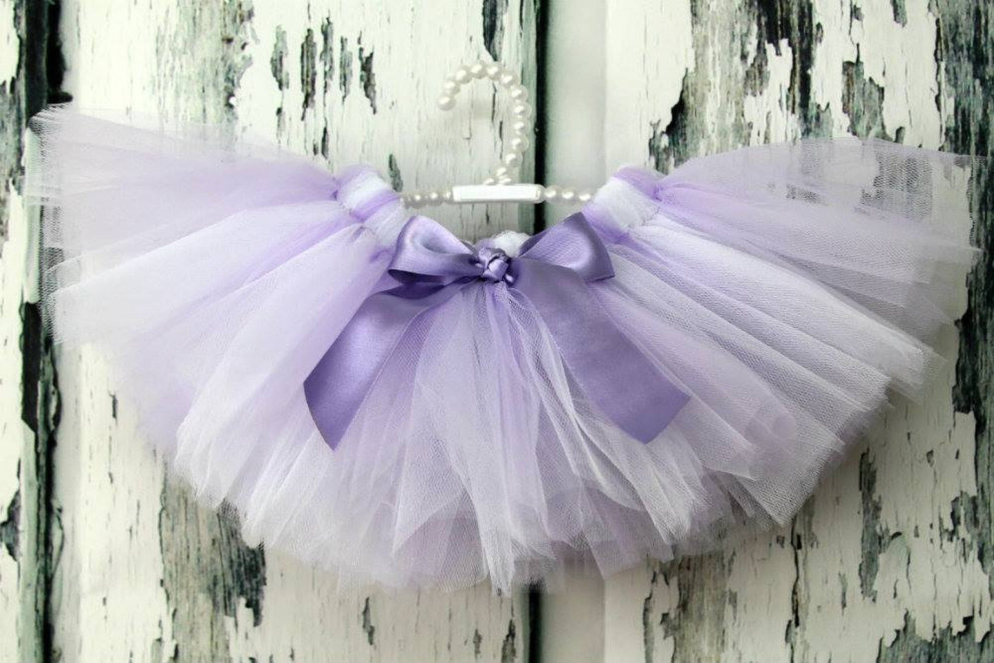 Lilac and White Combo Tutu - Custom Handmade Toddler Kids Baby Birthday Cake Smash SHORT LENGTH