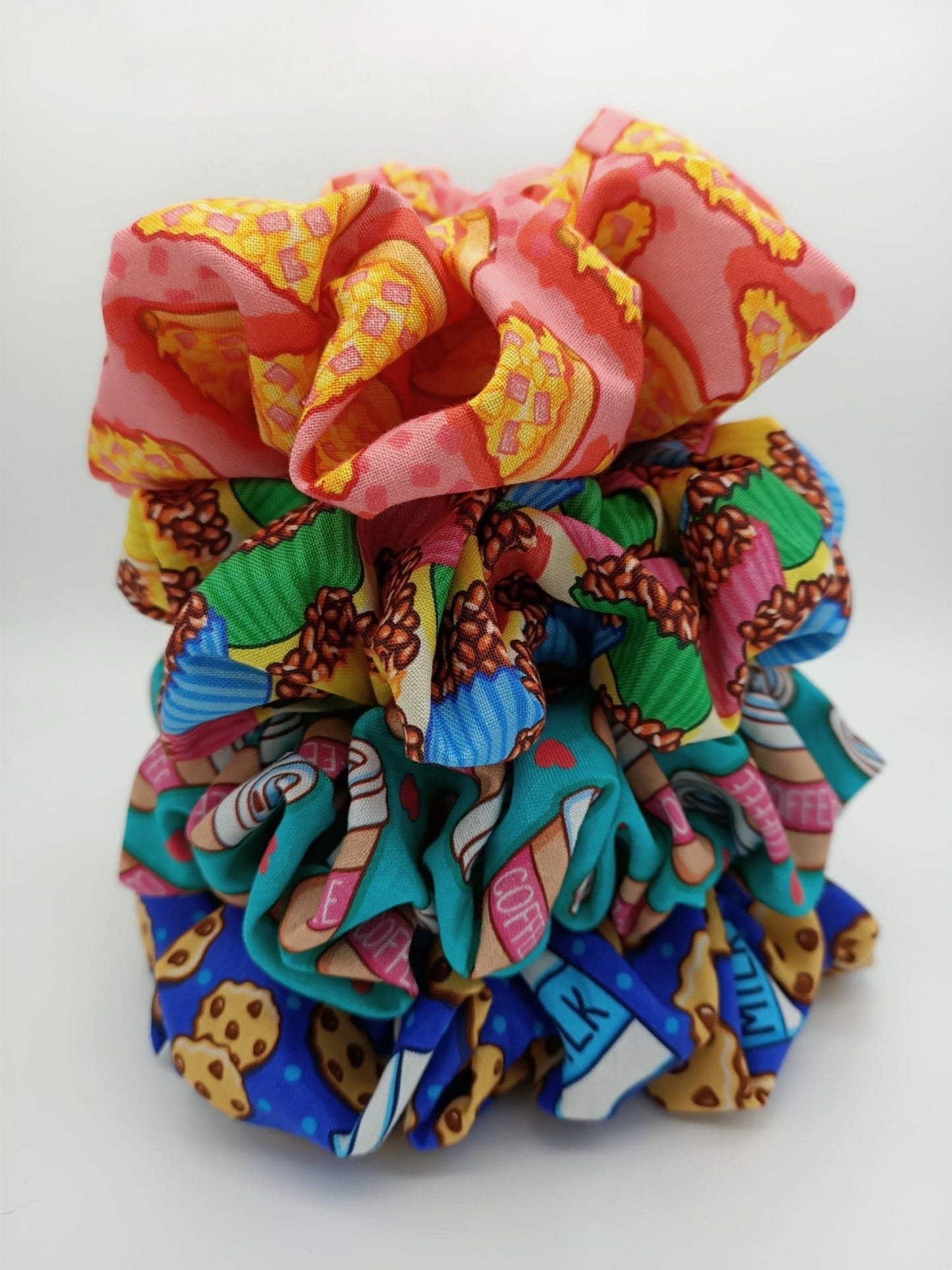 Scrunchie Food Favourites XL & Regular Size Cotton Thick Elastic Hair Tie Laura Wayne