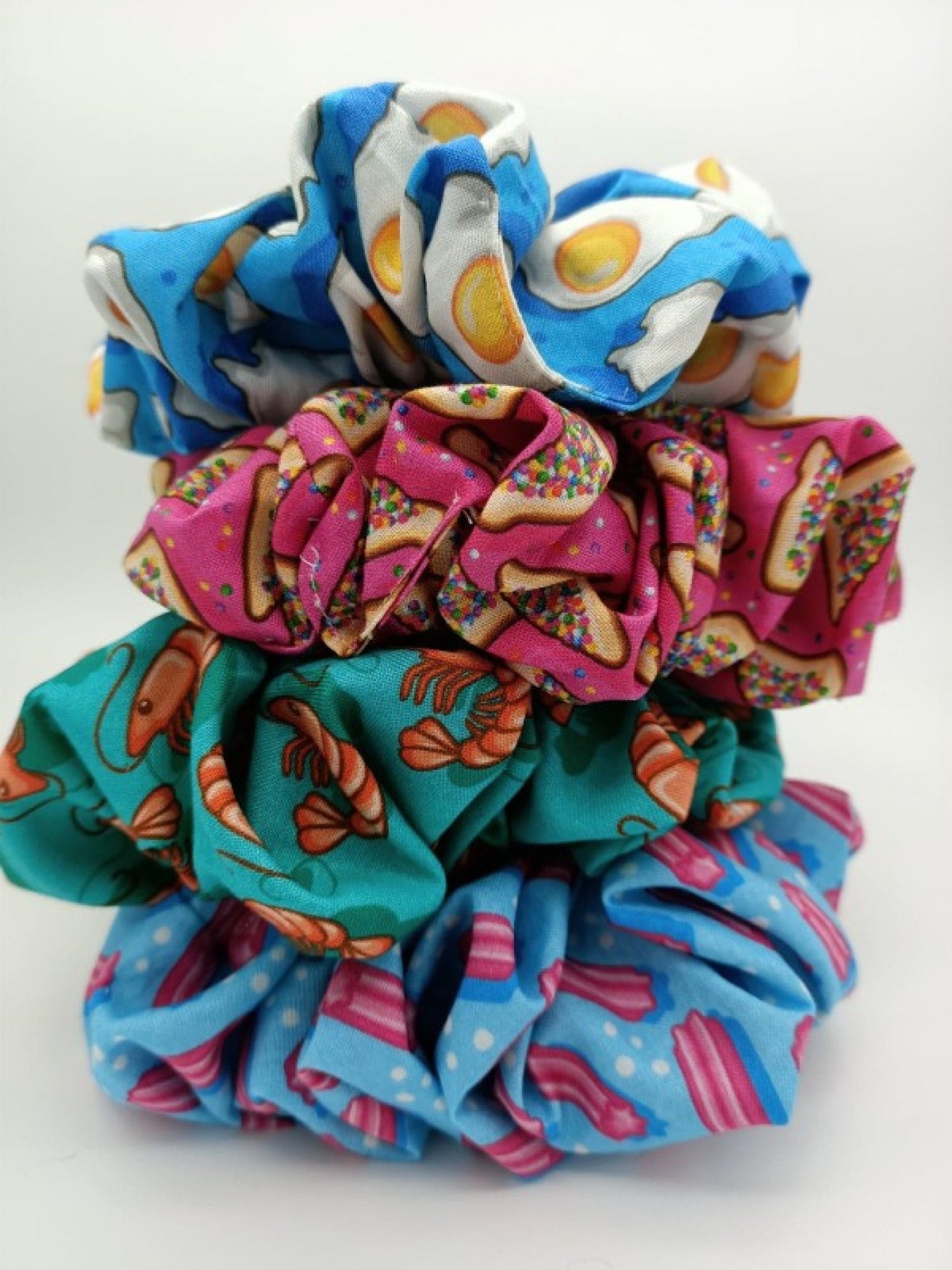 Scrunchie Food Favourites XL & Regular Size Cotton Thick Elastic Hair Tie Laura Wayne