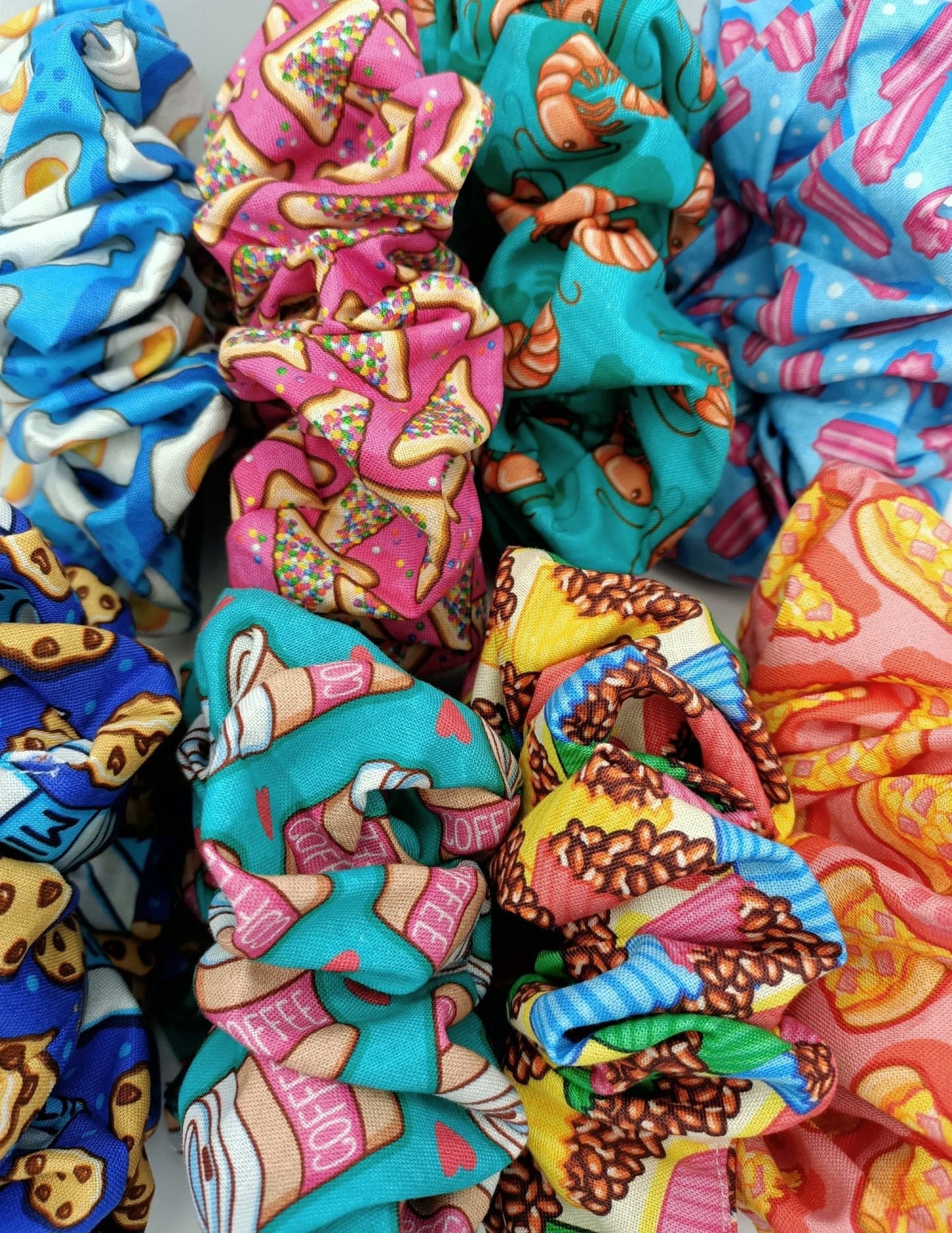 Scrunchie Food Favourites XL & Regular Size Cotton Thick Elastic Hair Tie Laura Wayne