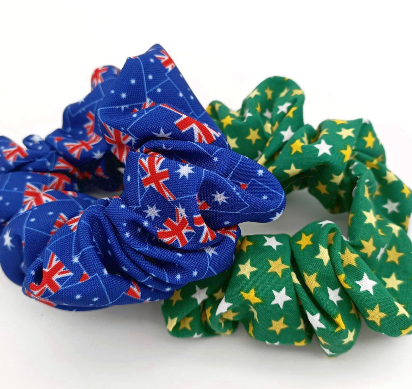 Scrunchie Aus Australia Day XL XXL Regular Thick Elastic Cotton Green Gold Scrunchies Scrunchy